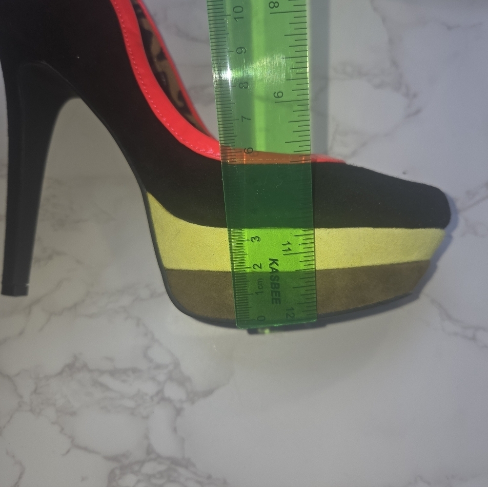 Black Pumps with Neon Pink Trim by - Picture 7 of 7